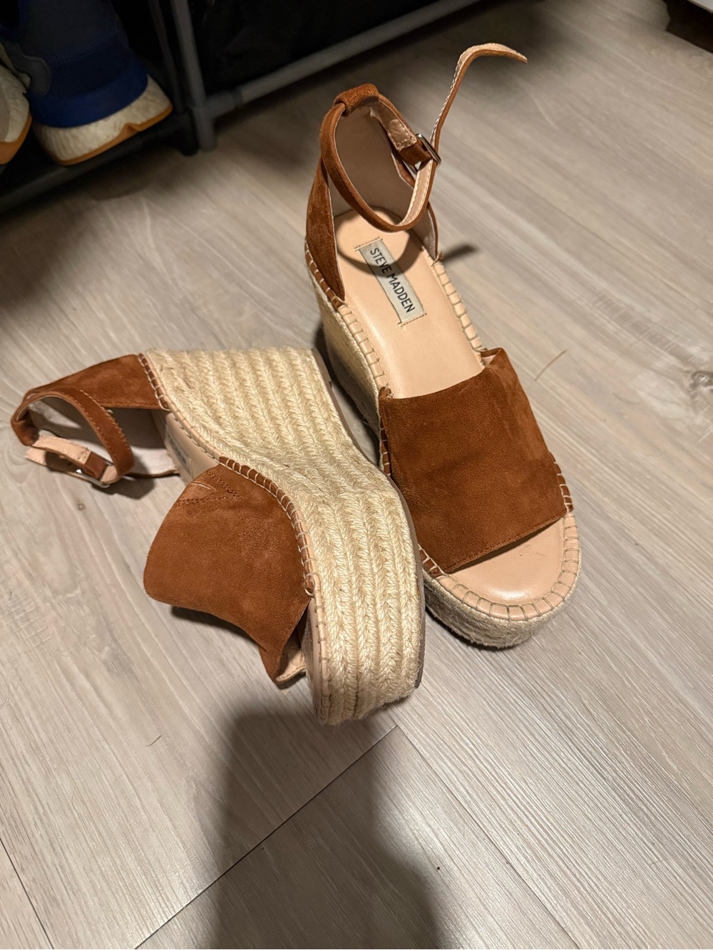 Steve Madden Rust Suede Espadrille Wedge Sandals